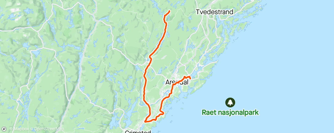 Map of the activity, Froland-Vik-Tromøy