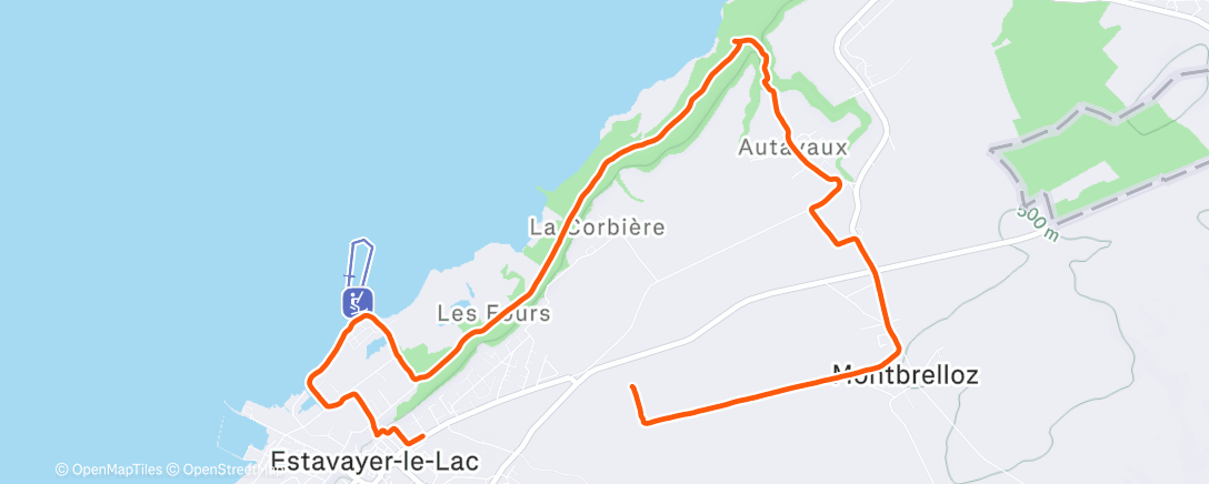 Map of the activity, Course à pied le matin