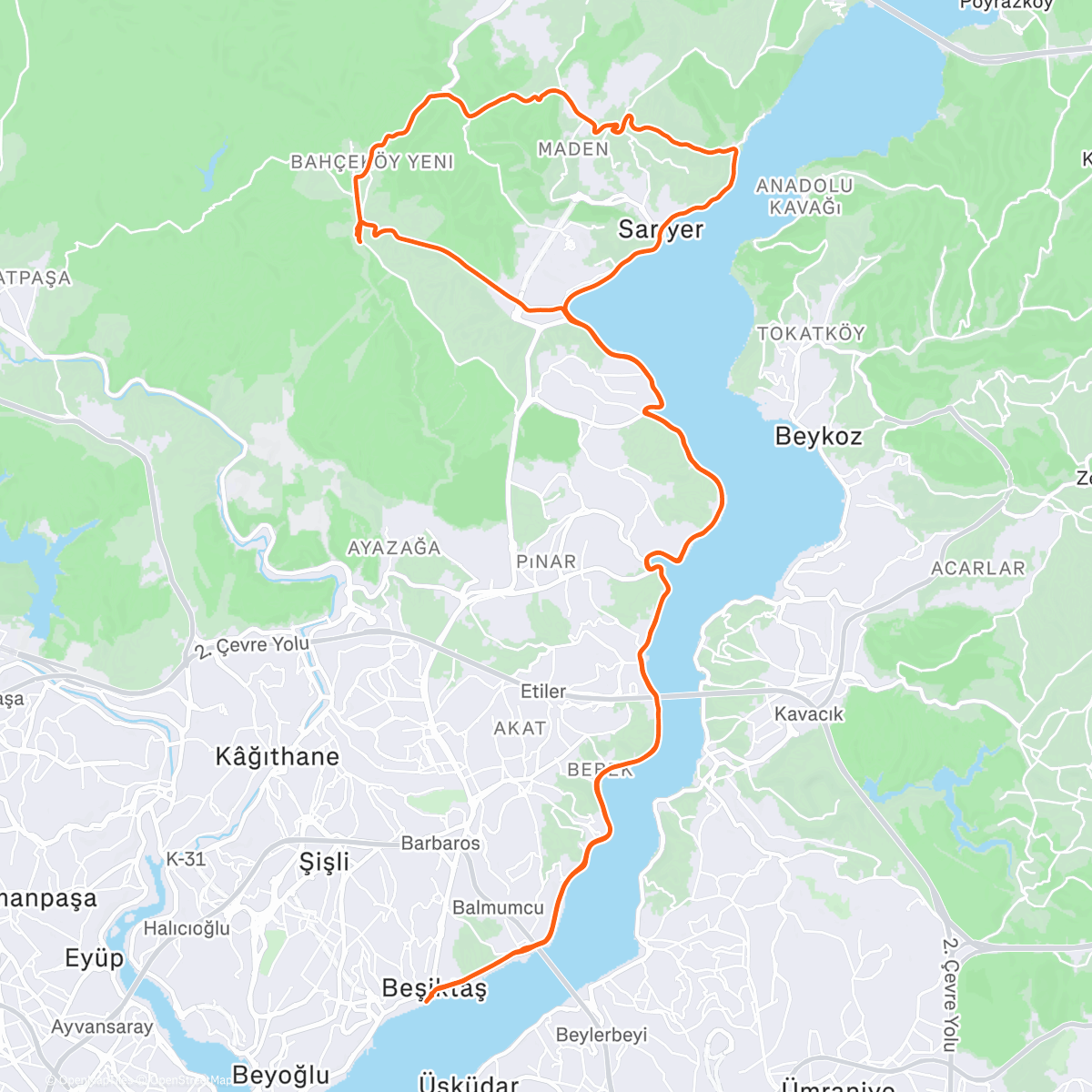 Map of the activity, Morning Ride