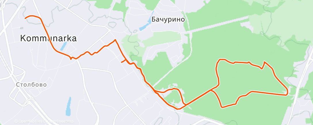 Map of the activity, Утренний забег