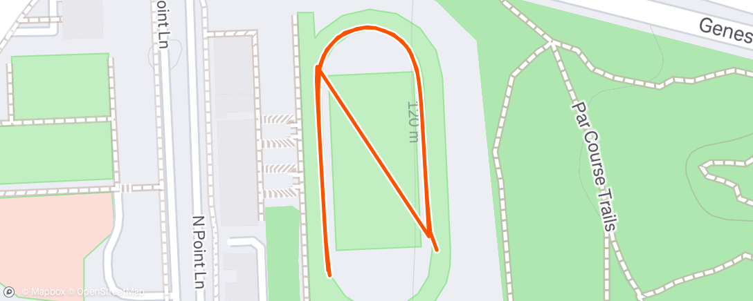 Map of the activity, 2x300+100m