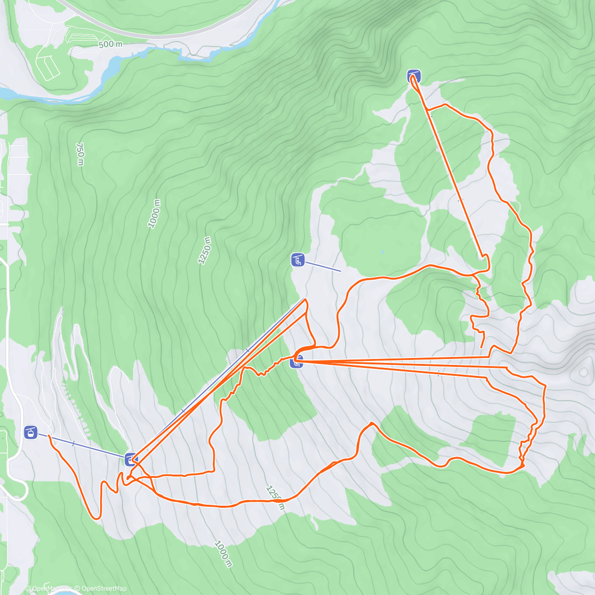 Map of the activity, Morning Alpine Ski