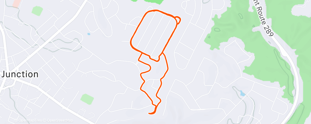 Map of the activity, Afternoon Run
