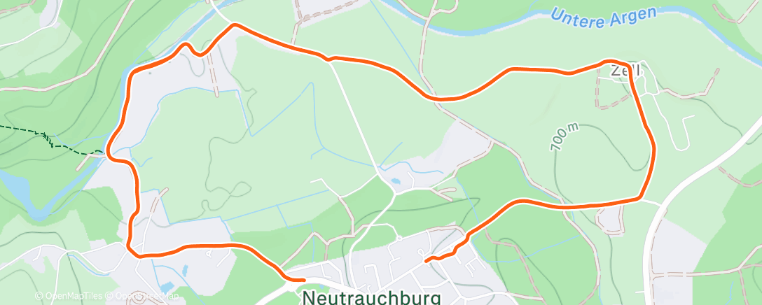 Map of the activity, Mittagslauf