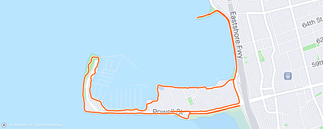 Map of the activity, Sunday run with the lads