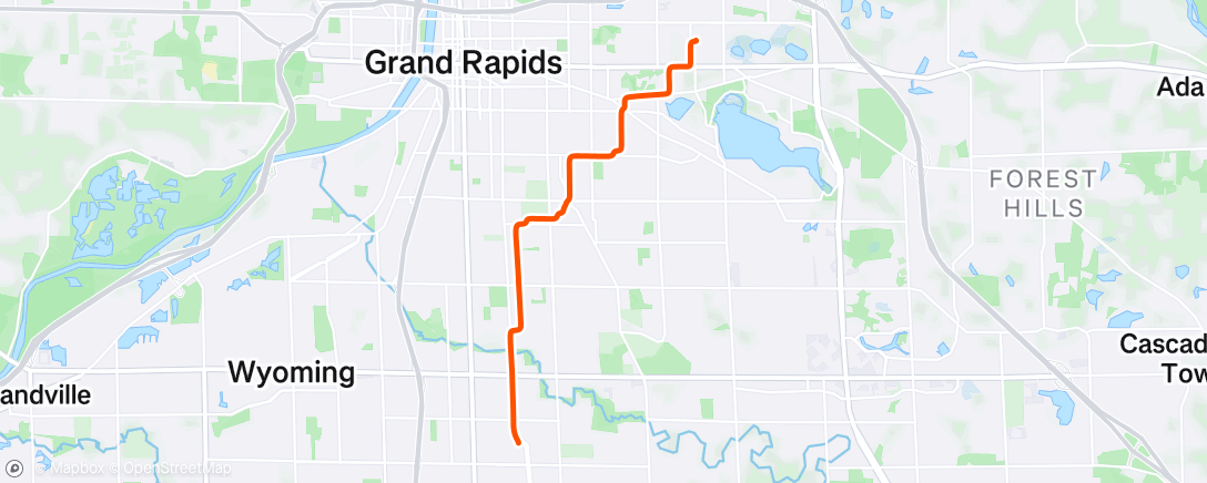 Map of the activity, Evening Ride