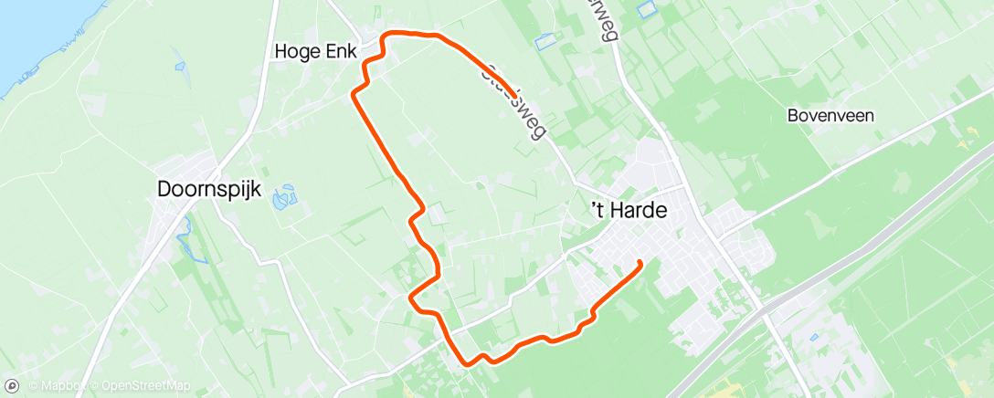 Map of the activity, Hardlopen met Evy - vrije training