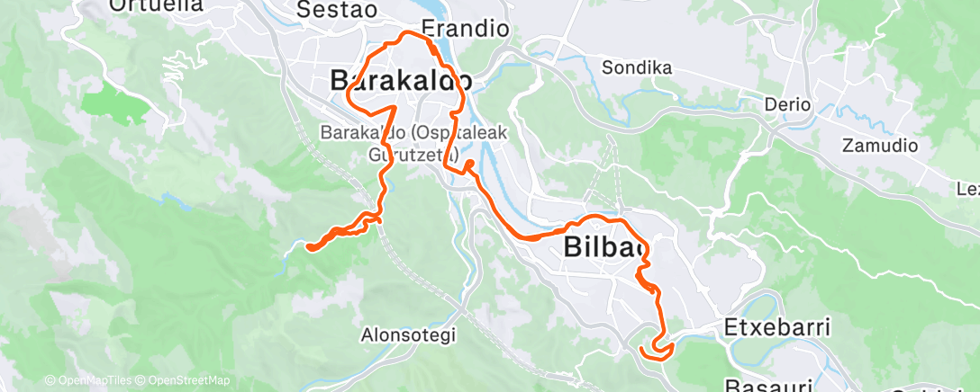 Map of the activity, Bicicleta de montaña matutina