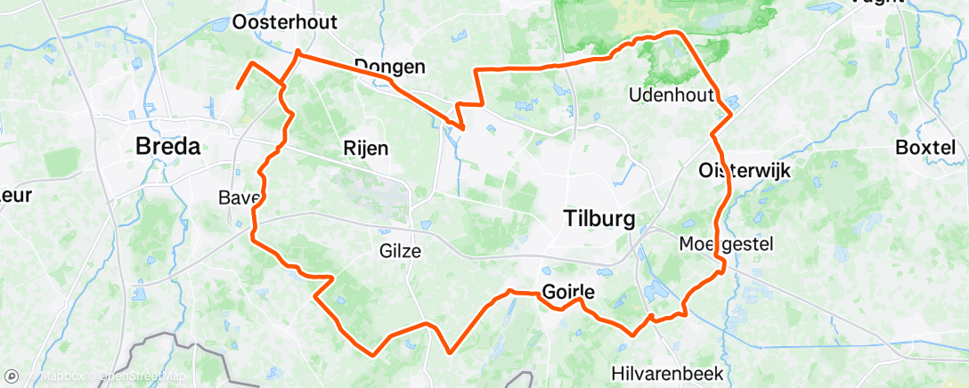 Map of the activity, Lunch Ride