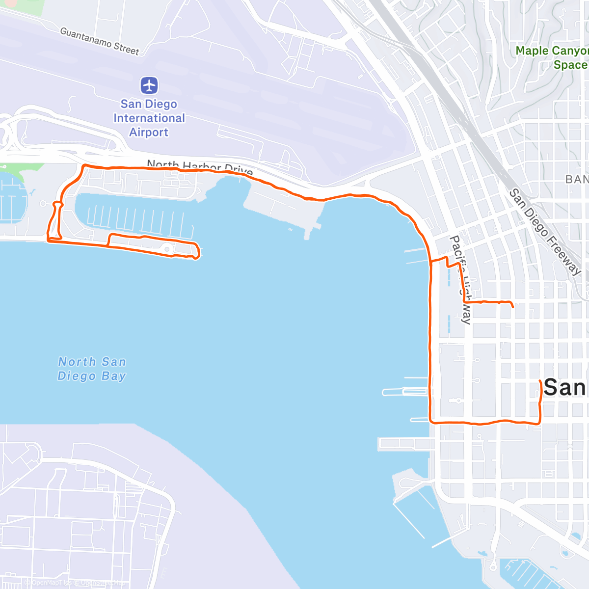 Map of the activity, San Diego Waterfront