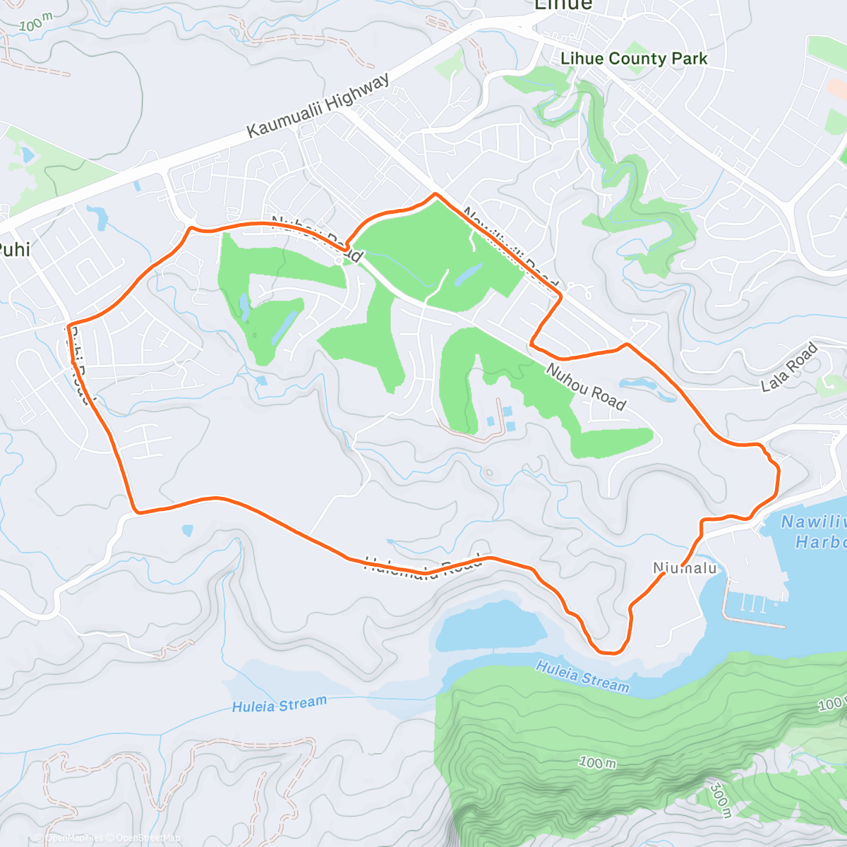 Карта физической активности (Humelahu-Nawiliwili Loop)