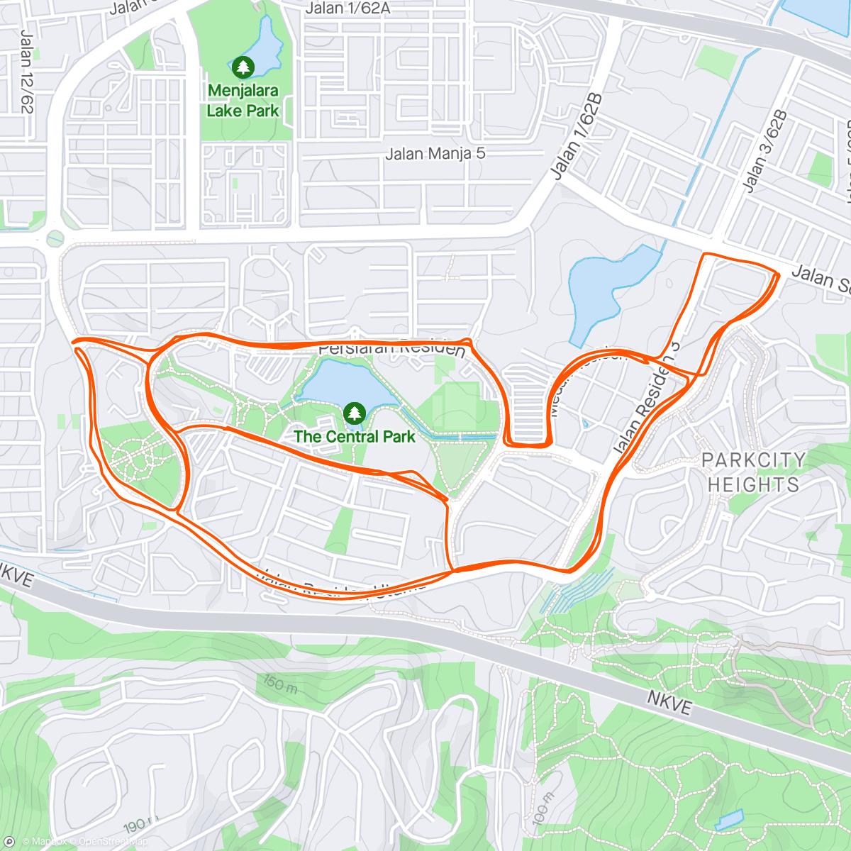 Map of the activity, 10 mile