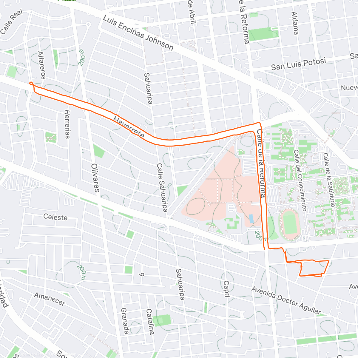 Map of the activity, Lunch Run