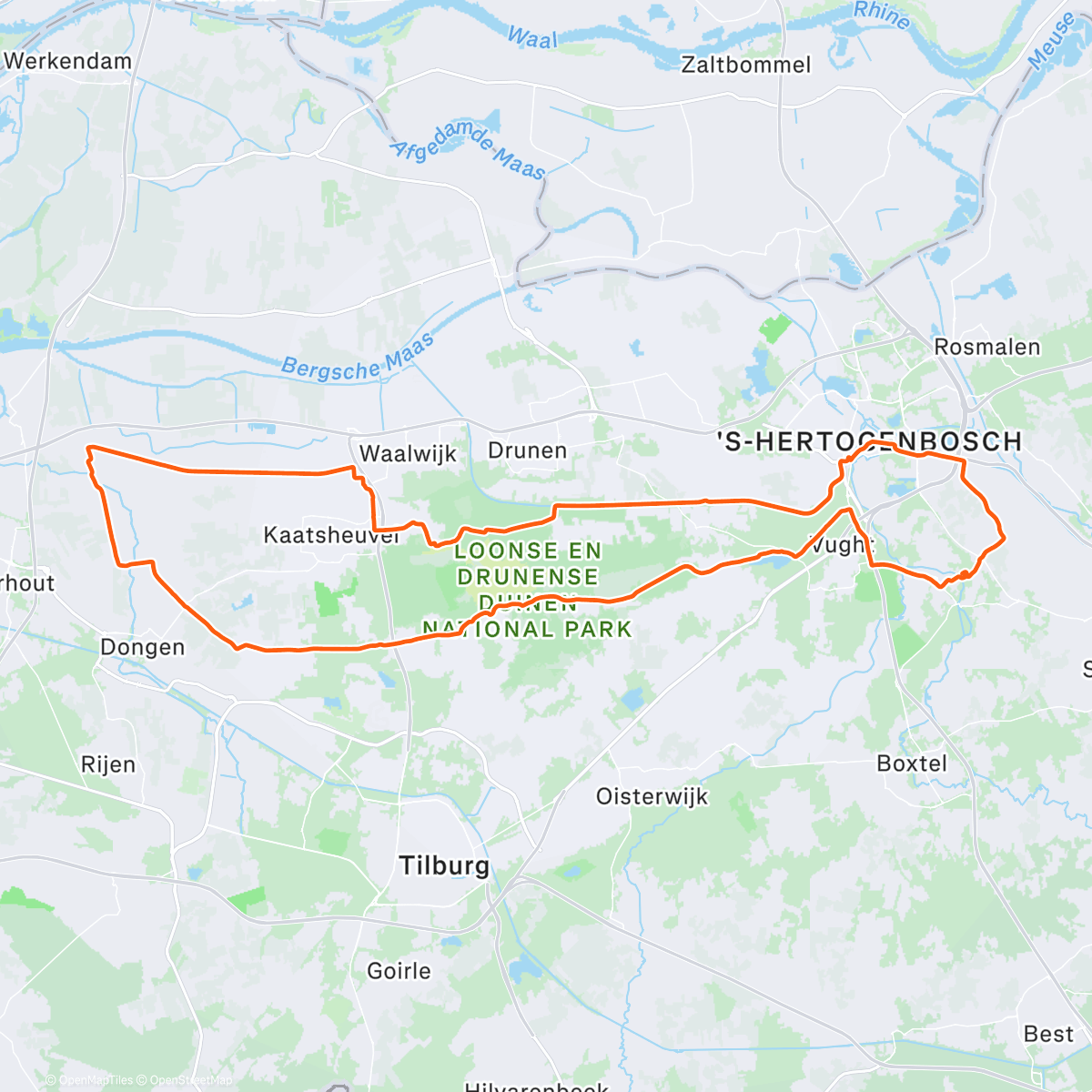 Map of the activity, Dutch bike path