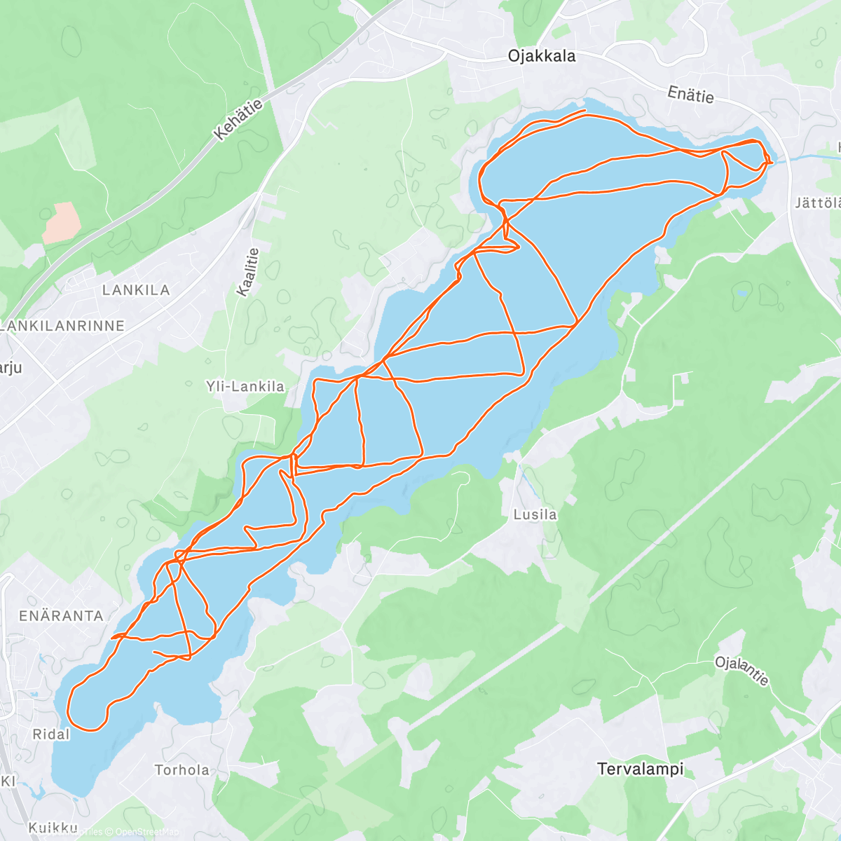 Map of the activity, Enäjärvi Ice Skate
