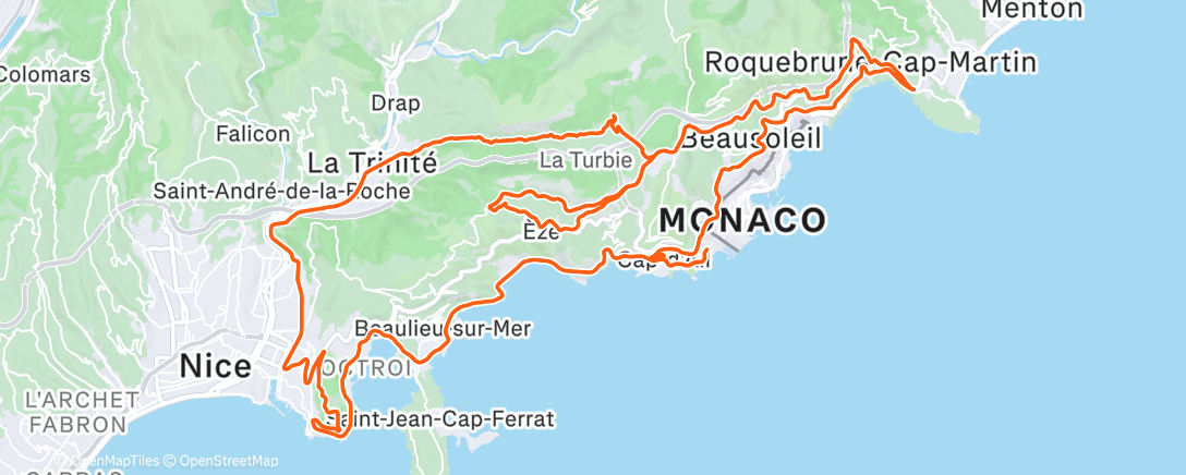 Map of the activity, Fietsen