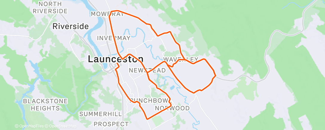 Map of the activity, Cycling