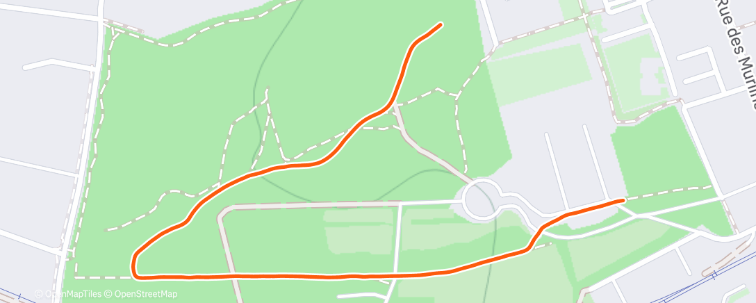 Карта физической активности (Course à pied dans l'après-midi)