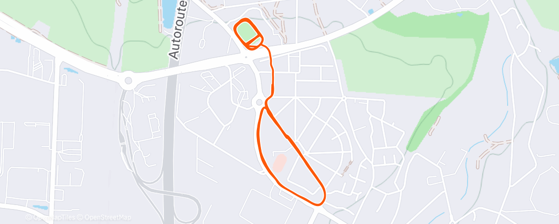 Map of the activity, Course à pied en soirée