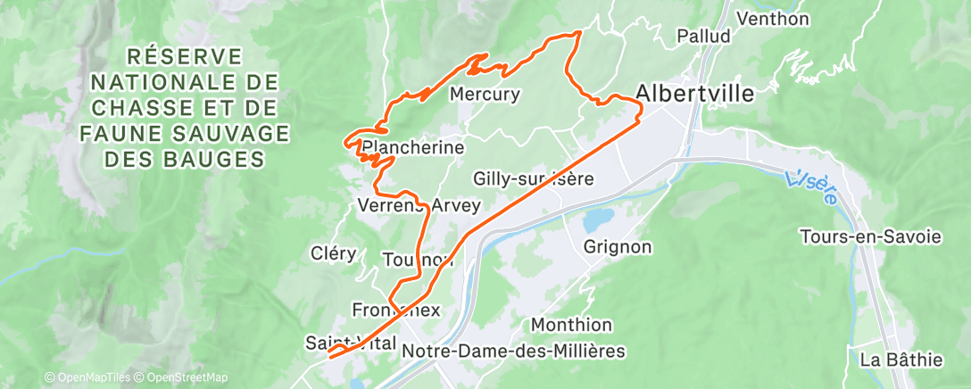 Map of the activity, Sortie vélo dans l'après-midi