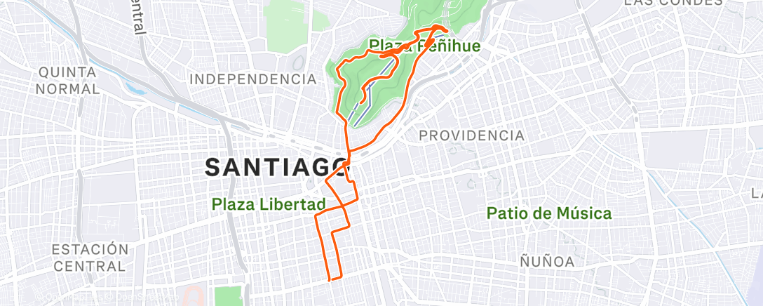 Mapa da atividade, Bicicleta por la mañana