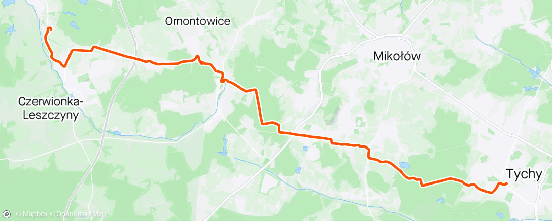 Map of the activity, Ride in Orzesze on 31-3-2024