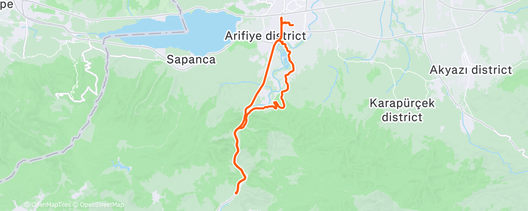Map of the activity, Noon ride