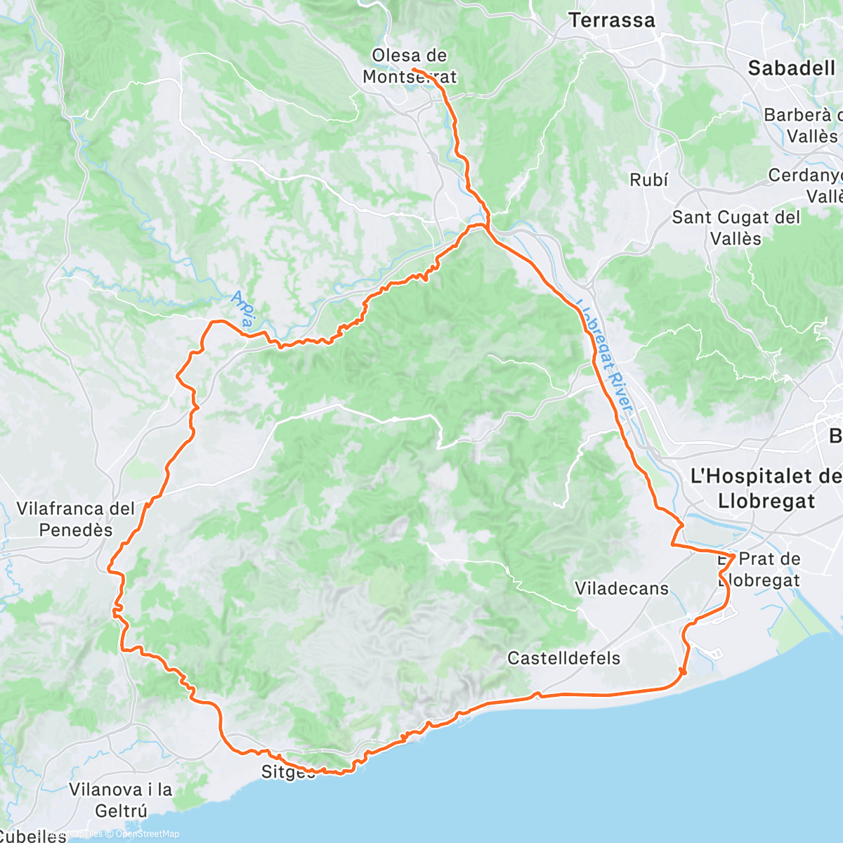 Map of the activity, Carretera. Las Costas con Simone y amigos.