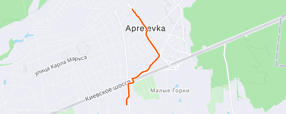 Map of the activity, Evening Walk