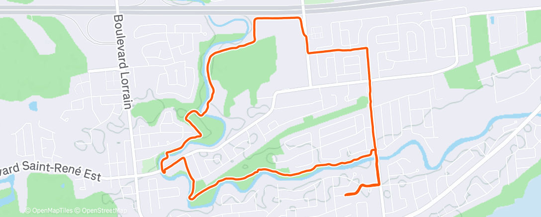 Map of the activity, Trail le matin