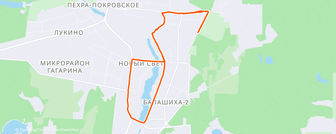 Карта физической активности (Afternoon Run)