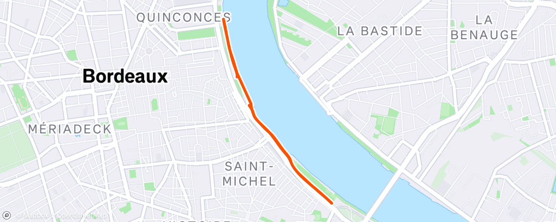 Map of the activity, Course à pied le matin