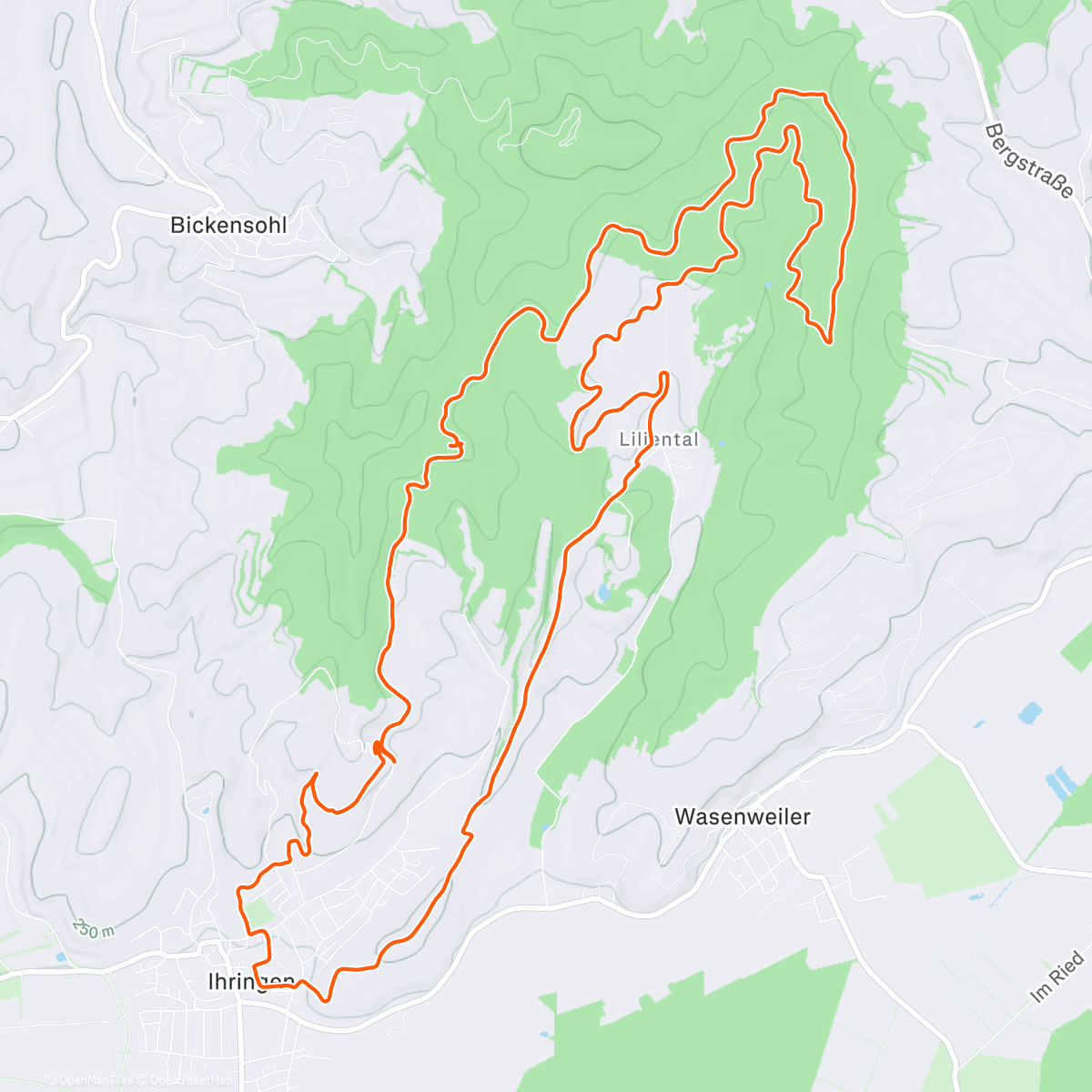 Map of the activity, Kaiserstuhllauf