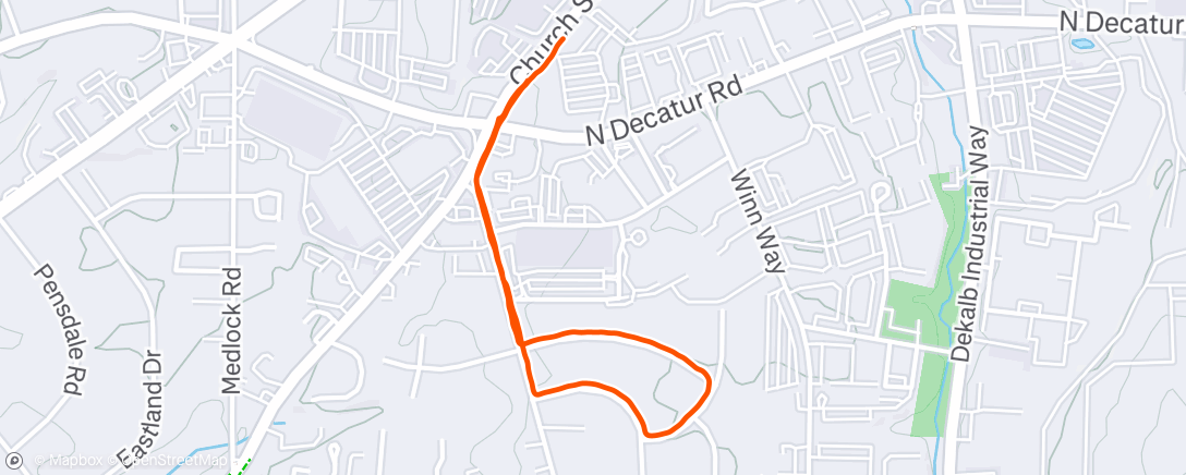Map of the activity, Afternoon Run