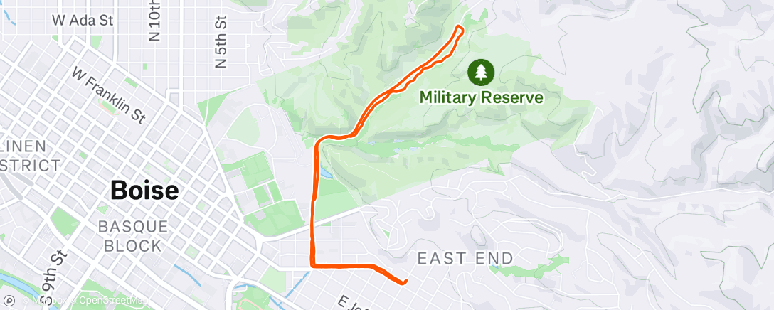 Map of the activity, Afternoon Run