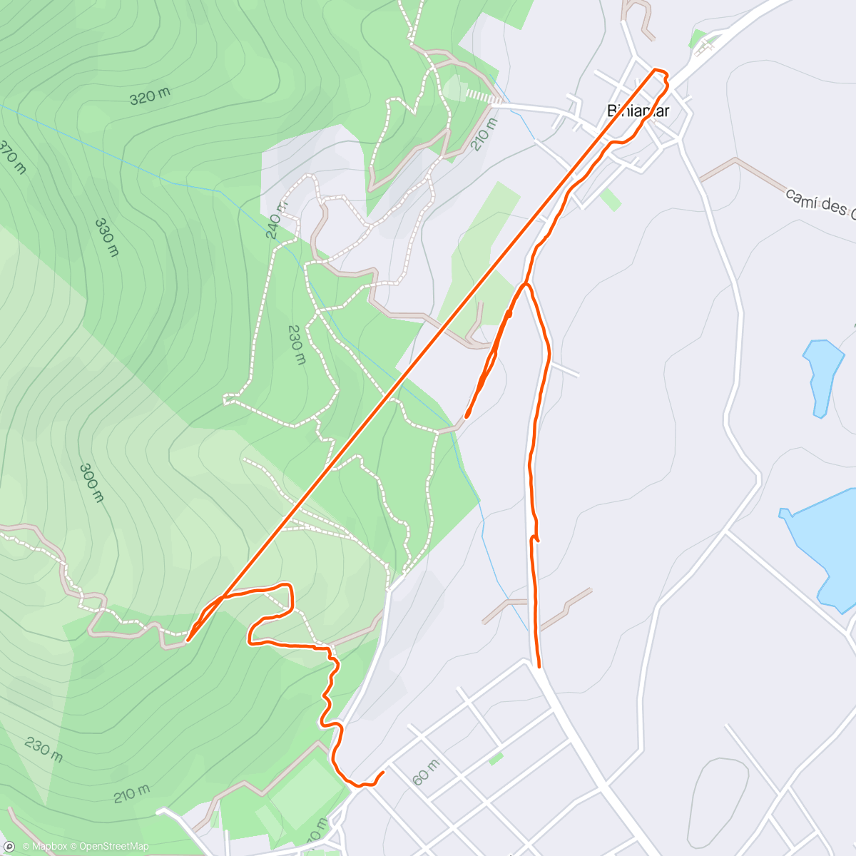 Map of the activity, Grrr. Cut off the difficult bit. Was actually 7k with 350m elevation.