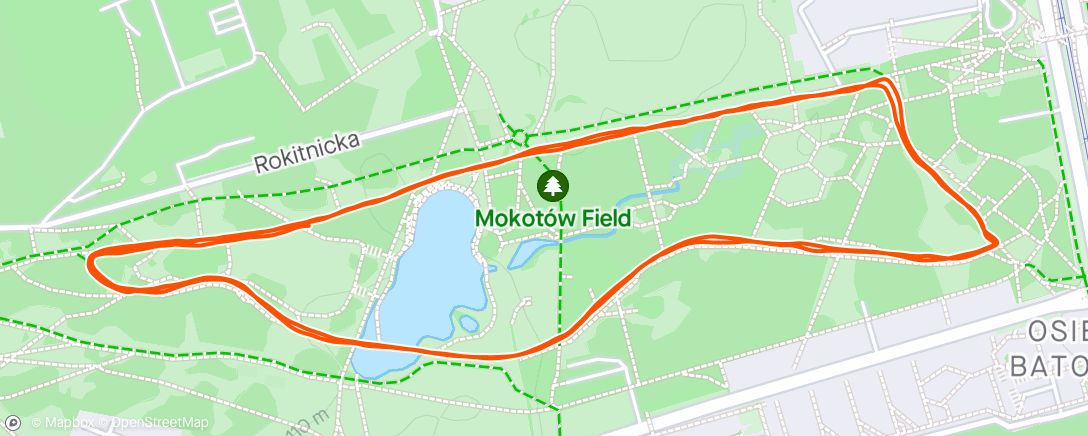 Map of the activity, parkrun Pole Mokotowskie