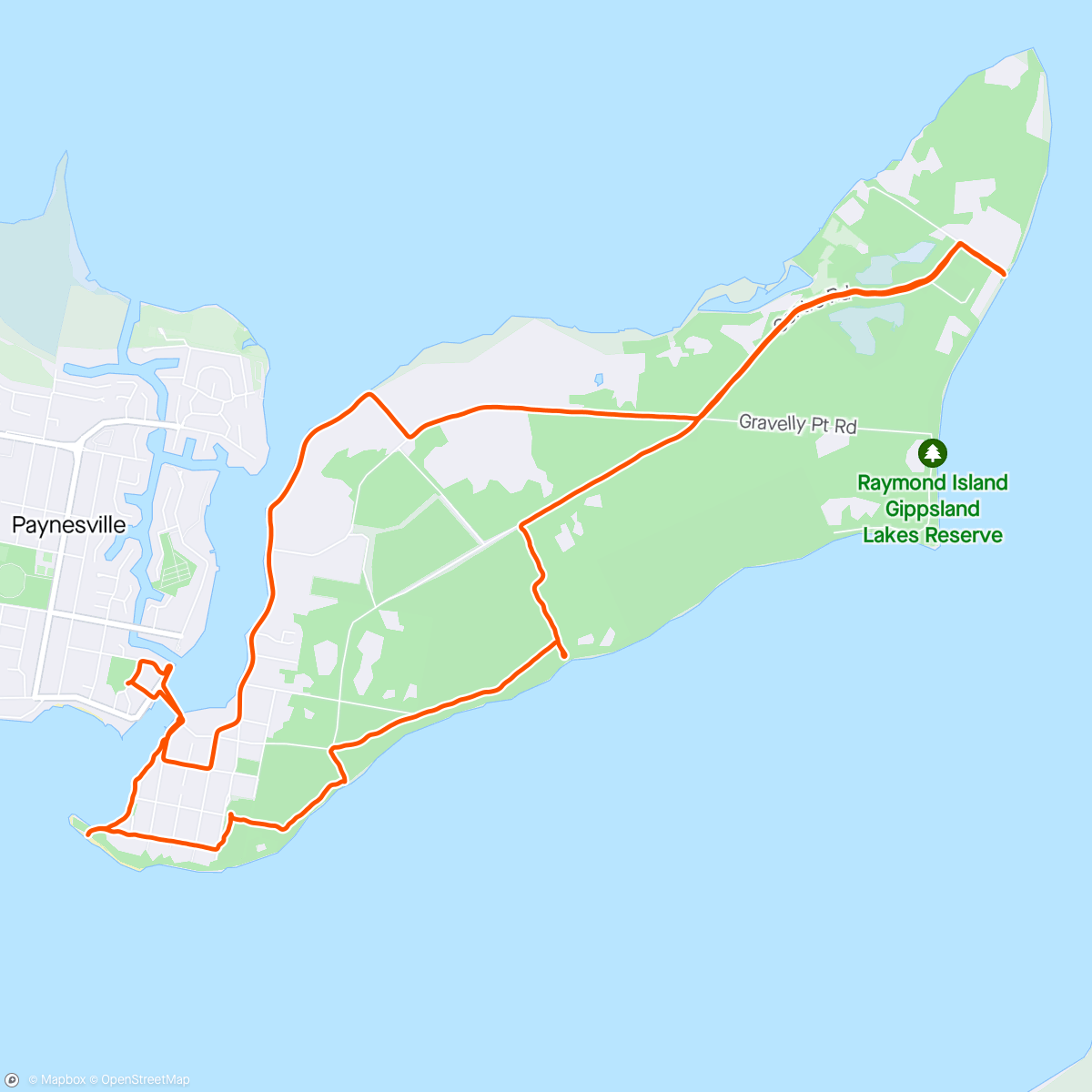 Map of the activity, Cruiz’n Raymond Island