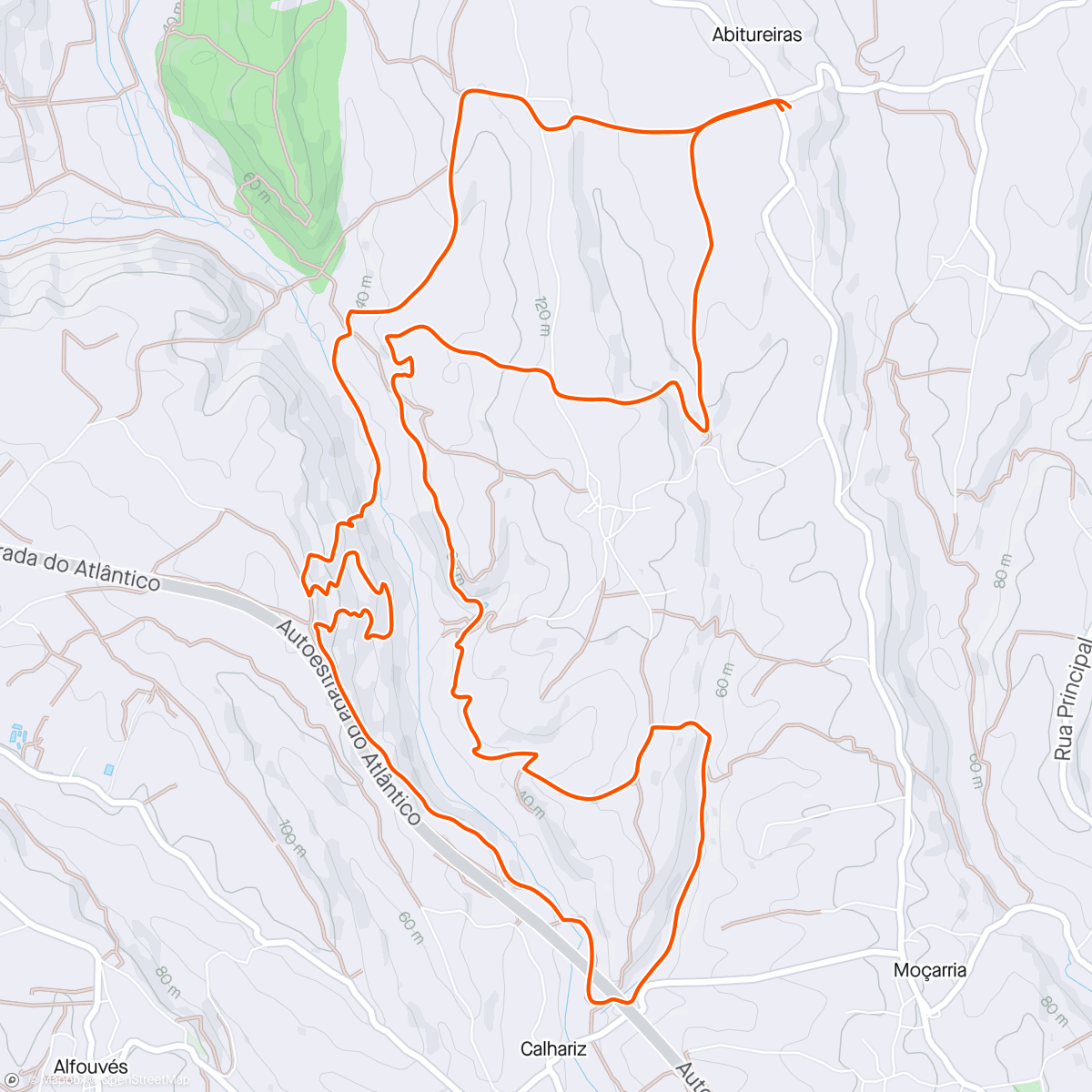 Map of the activity, X Trail das dores