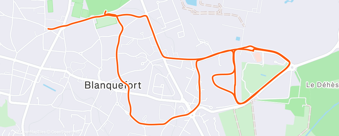 Map of the activity, Entraînement club récup