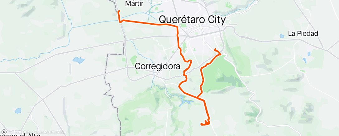 Mapa de la actividad, Cimatario-Bike Park
