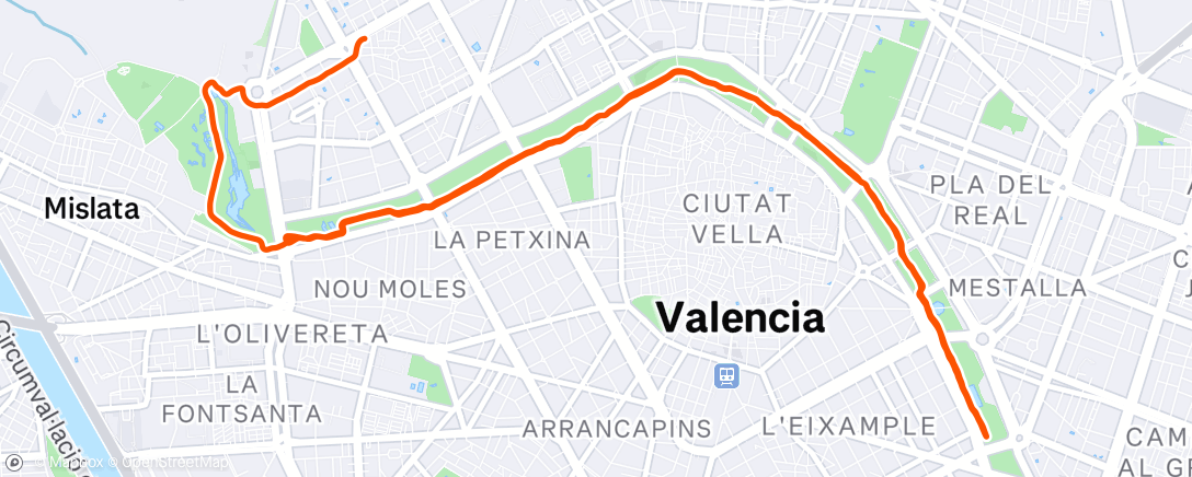 Map of the activity, Morning Run