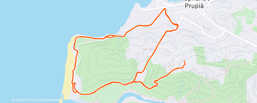 Map of the activity, Course à pied le midi