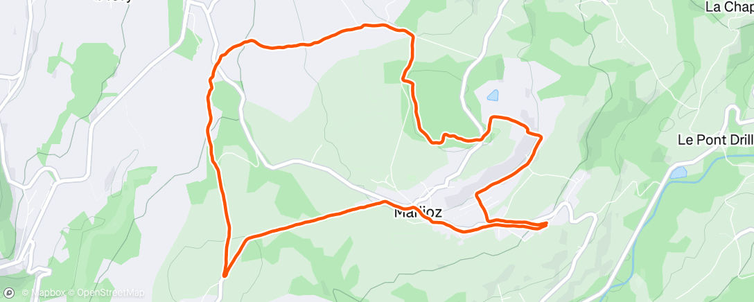 Map of the activity, Trail en soirée
