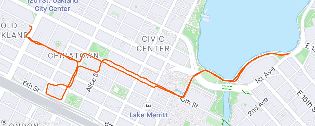 Map of the activity, Thursday Morning Run