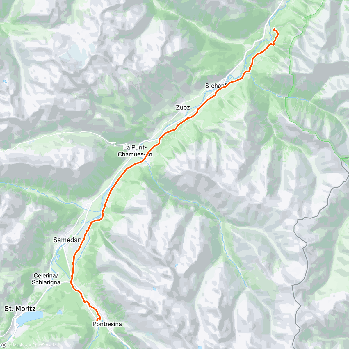 Mapa de la actividad (pontresina - zernez)