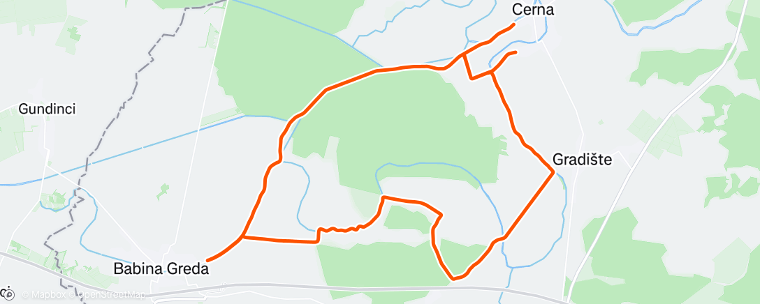 Map of the activity, Afternoon Gravel Ride