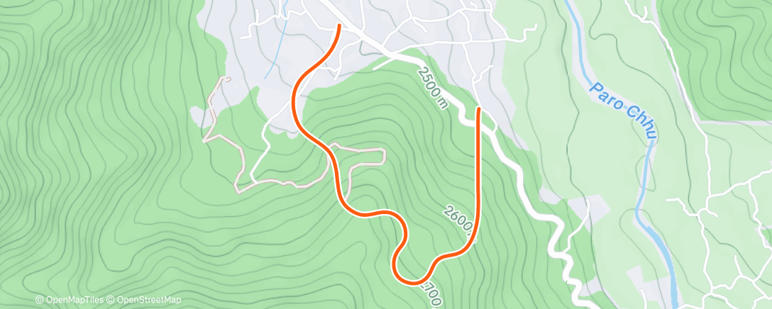 Map of the activity, MyWhoosh - Paro City
