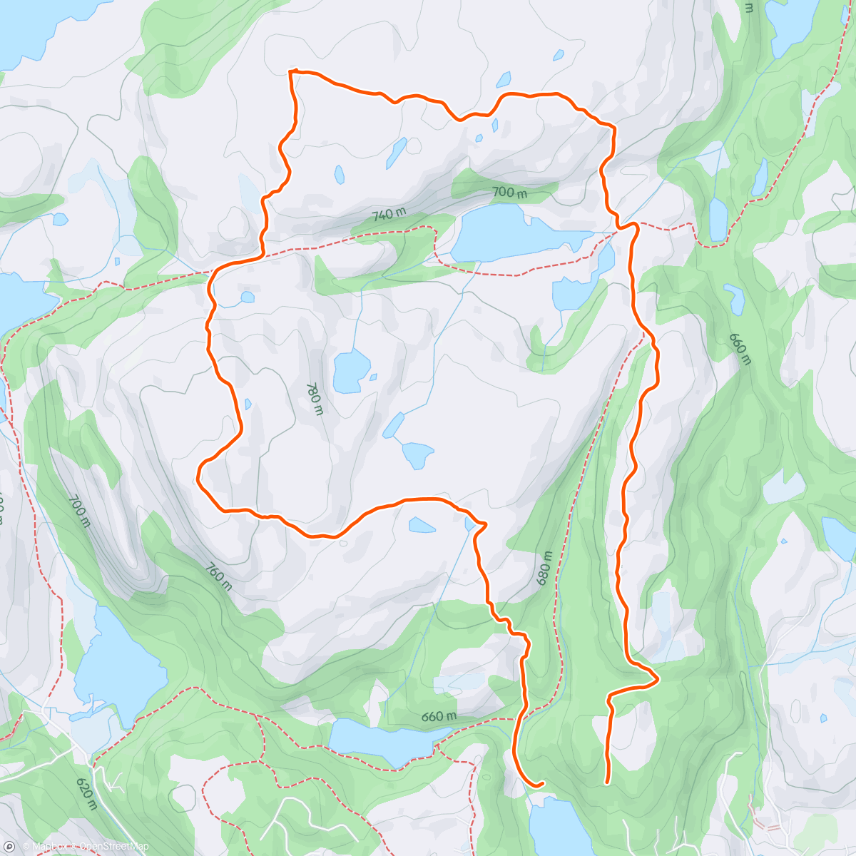 Map of the activity, Stølskvævknuten-Romehei