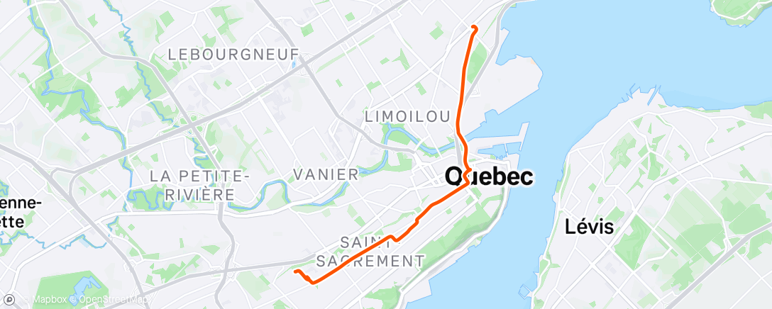 Map of the activity, Sortie vélo le matin